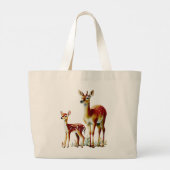 Grand Tote Bag Mère Deer et Fawn (Dos)