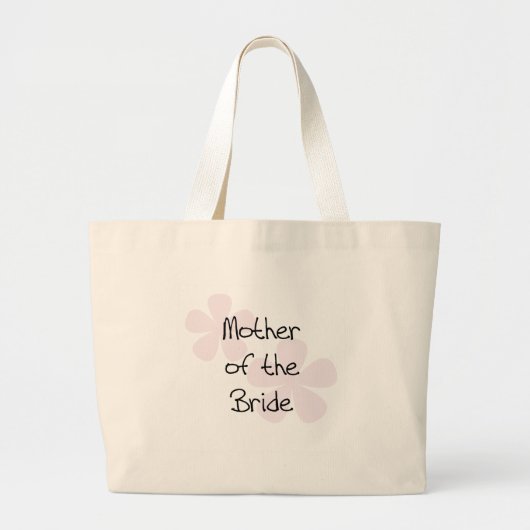 Grand Tote Bag Mère en pastel rose de fleurs de jeune mariée (Devant)