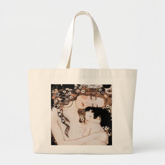 Grand Tote Bag Mère et enfant par Gustav Klimt (Devant)