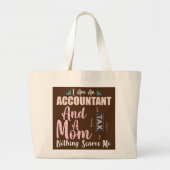 Grand Tote Bag Mère marrante Comptable Je suis comptable et maman (Devant)