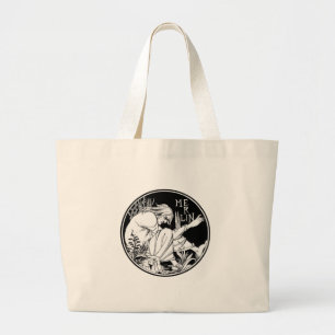Grand Tote Bag Merlin imaginaire Art Nouveau