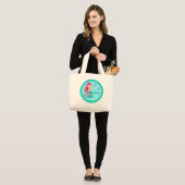 Grand Tote Bag Mermaid Girl mignonne Personnalisé Monogramme Enfa (Devant (modèle))