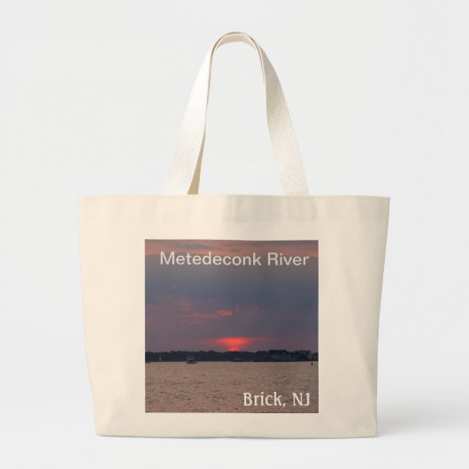 Grand Tote Bag Metedeconk River New Jersey Coucher de soleil sur  (Devant)