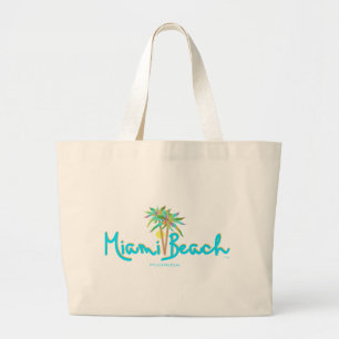 Grand Tote Bag Miami Beach, Floride Je Vous Aime