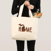 Grand Tote Bag Michigan | Silhouette en bois Brown | Belle (Devant (produit))