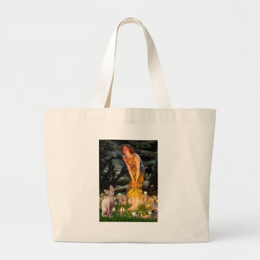Grand Tote Bag MidEve - Chat Sphynx crème (Devant)