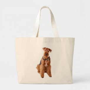 Grand Tote Bag Mignon amour de chien drôle Airedale Terrier