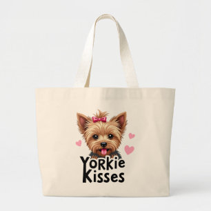 Grand Tote Bag Mignon Yorkshire Terrier Yorkie Bisou Chien Amoure