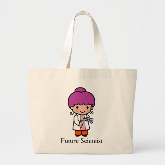 Grand Tote Bag Mignonne scientifique / Fille chimiste avec flacon (Devant)