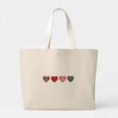 Grand Tote Bag minimal valentine hearts / “cute love pattern” (Dos)