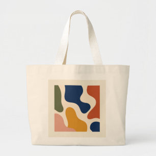 Grand Tote Bag Minimalist Abstract Organic Shapes Elegant Tote Ba