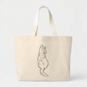 Grand Tote Bag Minimalist Cat Back View Line Art Drawing (Devant)