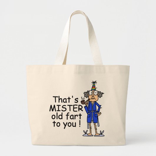 Grand Tote Bag Mister Old Fart Humour d'anniversaire (Devant)