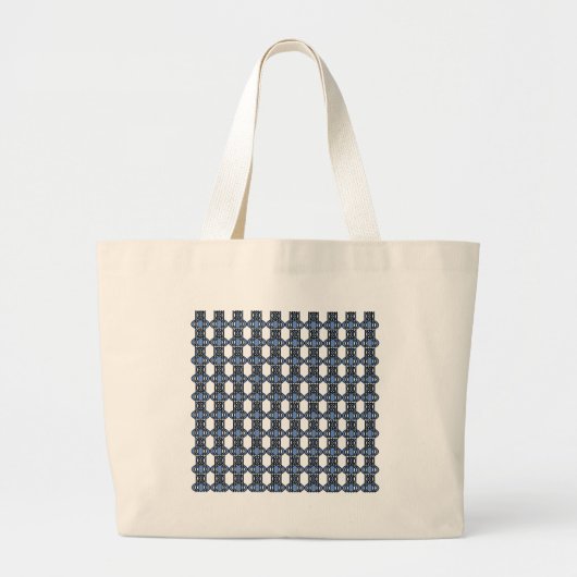 Grand Tote Bag Mod Retro Blue Abstrait Scarab Motif (Devant)
