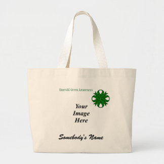 Grand Tote Bag Modèle de ruban Emerald Green Clover