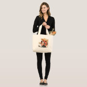 Grand Tote Bag Modern Art Girl With A Hat (Devant (modèle))