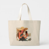 Grand Tote Bag Modern Art Girl With A Hat (Dos)