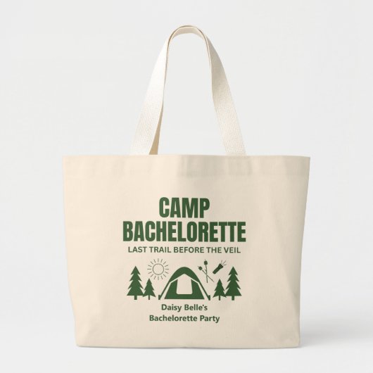 Grand Tote Bag Modern Green Camp Bachelorette Weekend (Devant)