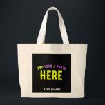 GRAND TOTE BAG MODERNE ET MODERNE PERSONNALISABLE NOIR VÉRIFIÉ<br><div class="desc">IL S'AGIT D'UNE CONCEPTION ADAPTÉE AUX CLIENTS.VOUS POUVEZ CHANGER,  REdimensionner OU AJOUTER LOGO,  PHOTO,  TEXTE ET COULEURS COMME VOUS LE SOUHAITEZ.MERCI.</div>