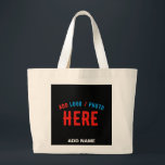 GRAND TOTE BAG MODERNE ET MODERNE PERSONNALISABLE NOIR VÉRIFIÉ<br><div class="desc">VOUS POUVEZ CHANGER,  REDIMENSIONNER OU AJOUTER LOGO,  PHOTO,  TEXTE ET COULEURS COMME VOUS LE SOUHAITEZ.MERCI.</div>