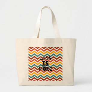 Grand Tote Bag « Moins c'est Mieux » Minimaliste à rayures rétro