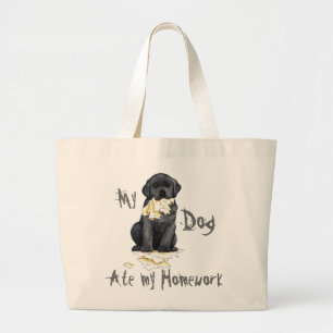Grand Tote Bag Mon Black Lab A Mangé Mes Devoirs