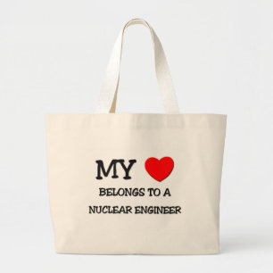 Grand Tote Bag Mon coeur appartient à un INGÉNIEUR NUCLÉAIRE