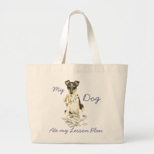 Grand Tote Bag Mon Collie lisse Met mon plan de leçon
