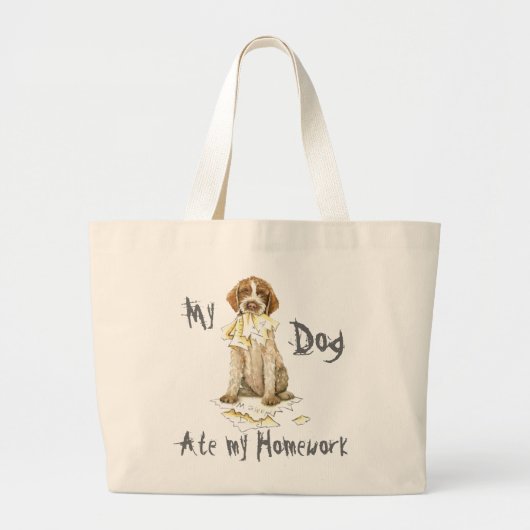 Grand Tote Bag Mon Griffon a mangé mes devoirs (Devant)