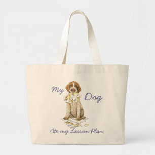Grand Tote Bag Mon Griffon a mangé mon plan de leçon