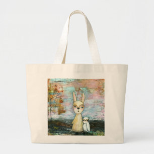Grand Tote Bag Mon meilleur ami de la peinture originale d'art