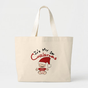Grand Tote Bag Mon premier bébé Noël Père Noël Tshirts et cadeaux