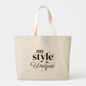 Grand Tote Bag Mon style de conception de texte (Dos)