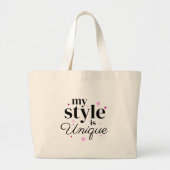 Grand Tote Bag Mon style de conception de texte (Devant)