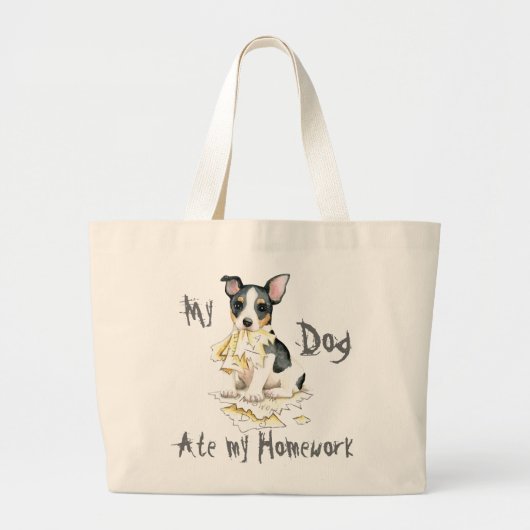 Grand Tote Bag Mon Teddy Roosevelt Terrier A Mangé Ma Maison (Devant)