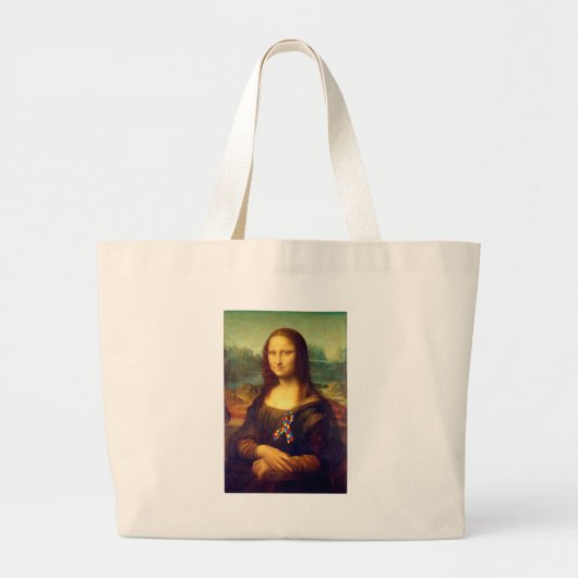 Grand Tote Bag Mona Lisa With Puzzle (Devant)