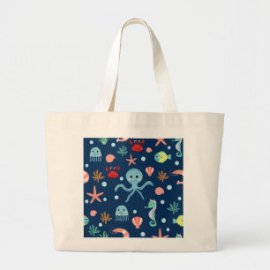 Grand Tote Bag Monde marin