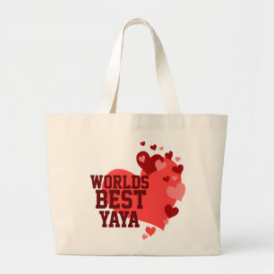 Grand Tote Bag Mondes meilleur YaYa personnalisé