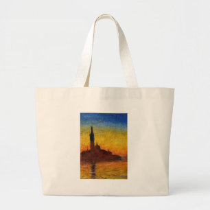 Grand Tote Bag Monet Coucher de soleil Venise Coloré Impressionni