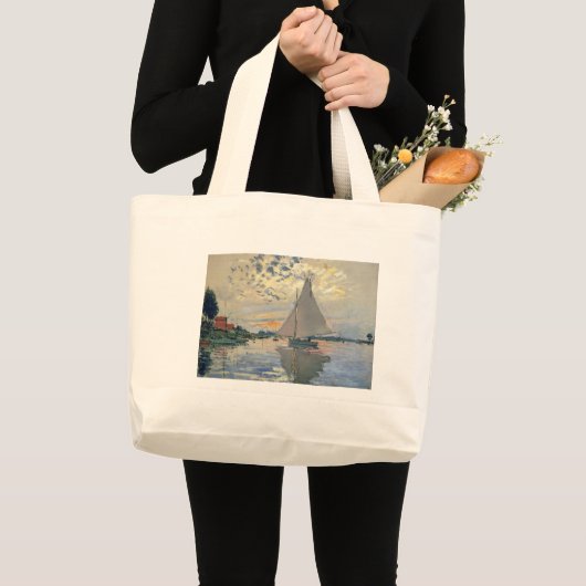 Grand Tote Bag Monet Sailboat Français Impressionnisme Art classi (Devant (produit))