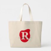 Grand Tote Bag Monogramme Abstrait rouge personnalisé à couche mo (Dos)