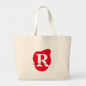 Grand Tote Bag Monogramme Abstrait rouge personnalisé à couche mo (Devant)