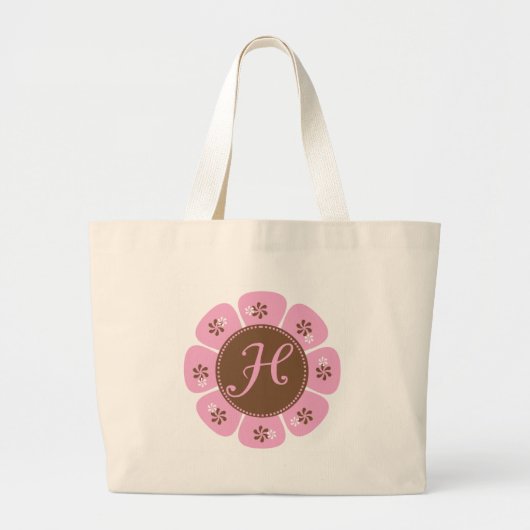 Grand Tote Bag Monogramme Brown et rose H (Devant)