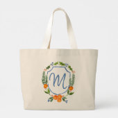 Grand Tote Bag Monogramme Chinoiserie Citrus Crête (Dos)