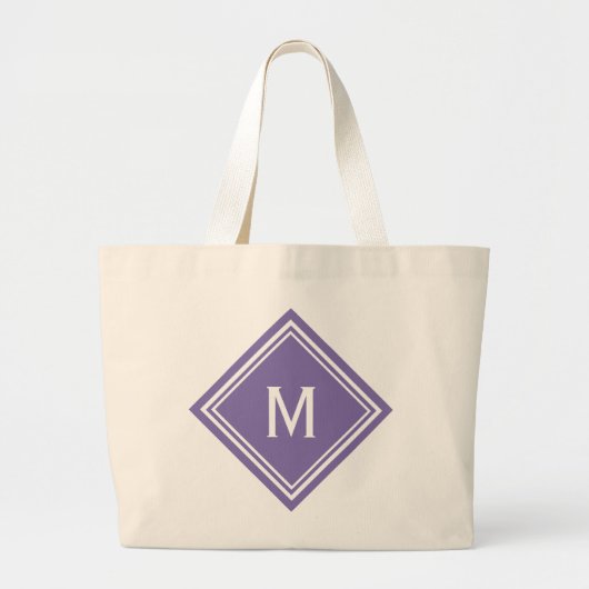 Grand Tote Bag Monogramme de diamant violet classique (Devant)