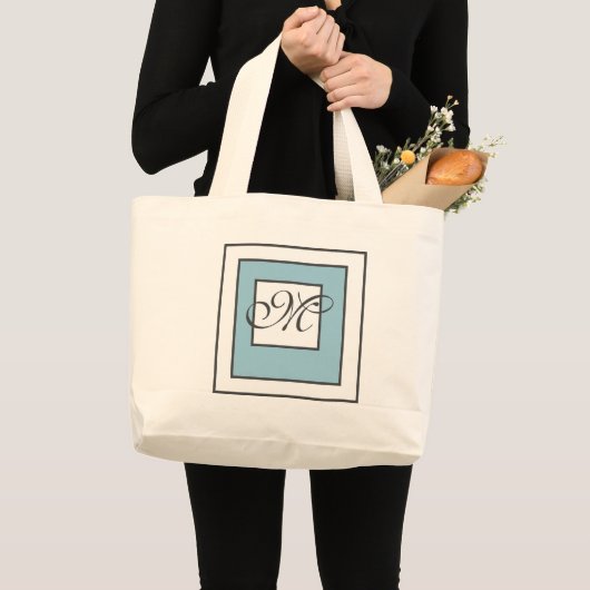 Grand Tote Bag Monogramme initial classique (Devant (produit))