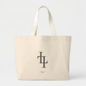 Grand Tote Bag Monogramme moderne Logo L Élégant Professionnel (Devant)