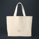 Grand Tote Bag Monogramme or et gris neutre<br><div class="desc">Sac fourre-tout. Monogramme Or & Gris. Neutre.</div>