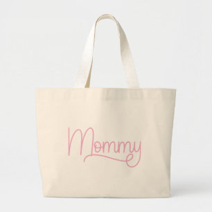 Grand Tote Bag Monoline rose pâle maman