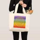 Grand Tote Bag Moola Mantra / Blume Des Lebens / couleur chakren (Devant (produit))